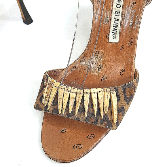 Manolo Blahnik Leopard Print Pumps Size 38/7 - Picture 2 of 13